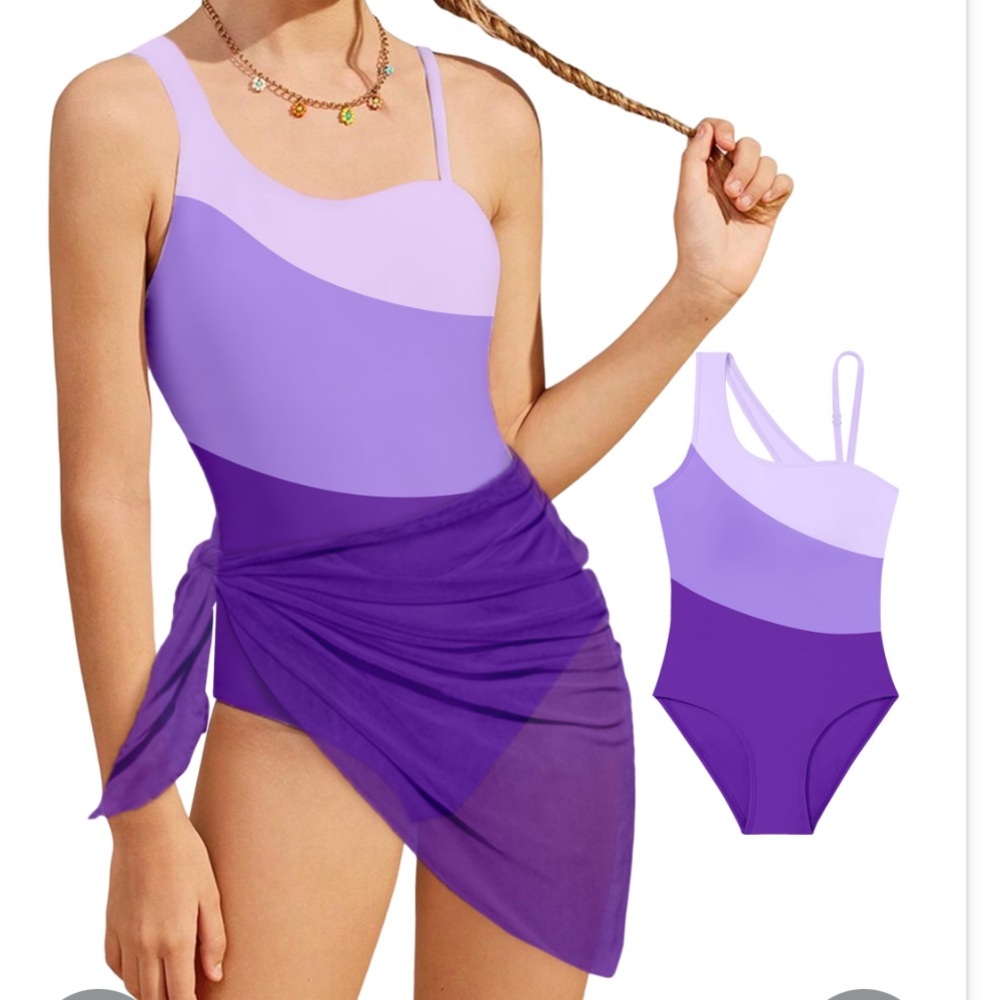 Purple Kids Swimwear Set
